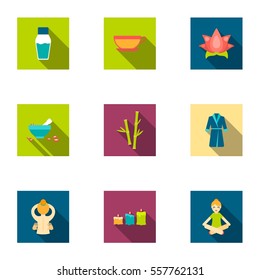 Spa set icons in flat style. Big collection of spa vector symbol stock illustration