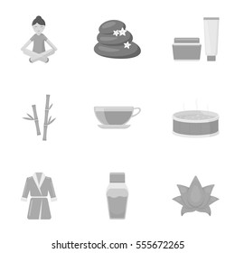 Spa set icons in monochrome style. Big collection of spa vector symbol stock illustration