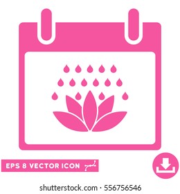 Spa Shower Calendar Day icon. Vector EPS illustration style is flat iconic symbol, pink color.