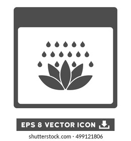 Spa Shower Calendar Page icon. Vector EPS illustration style is flat iconic symbol, gray color.
