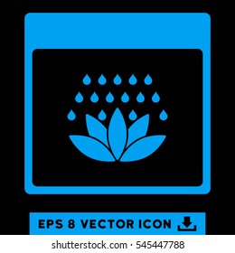 Spa Shower Calendar Page icon. Vector EPS illustration style is flat iconic symbol, blue color.