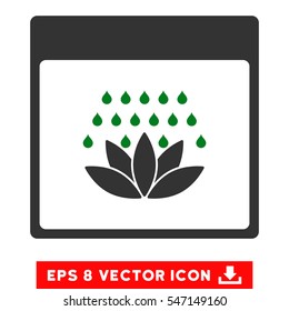 Spa Shower Calendar Page icon. Vector EPS illustration style is flat iconic bicolor symbol, green and gray colors.