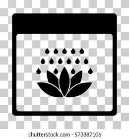 Spa Shower Calendar Page icon. Vector illustration style is flat iconic symbol, black color, transparent background. Designed for web and software interfaces.