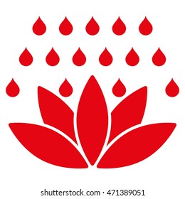 Spa Shower icon. Vector style is flat iconic symbol, red color, white background.