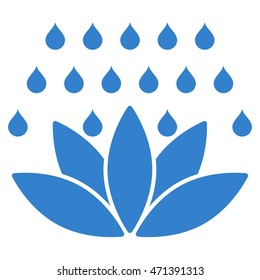 Spa Shower icon. Vector style is flat iconic symbol, cobalt color, white background.
