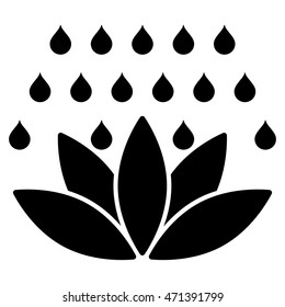 Spa Shower icon. Vector style is flat iconic symbol, black color, white background.