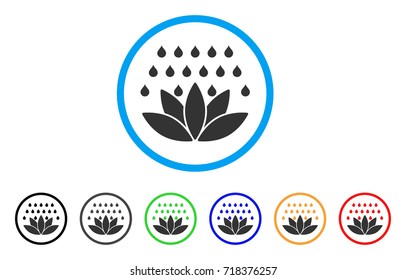 Spa Shower rounded icon. Style is a flat spa shower gray symbol inside light blue circle with black, gray, green, blue, red, orange variants. Vector designed for web and software interfaces.