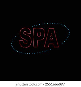 Spa Sign Black Background Design