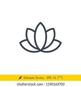 Spa Sign Icon / Vector - In Line / Stroke Design