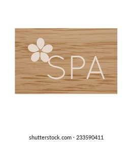 Spa sign on the bamboo background