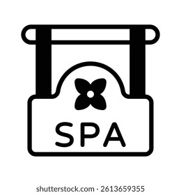 Spa signboard symbolizing beauty and wellness services