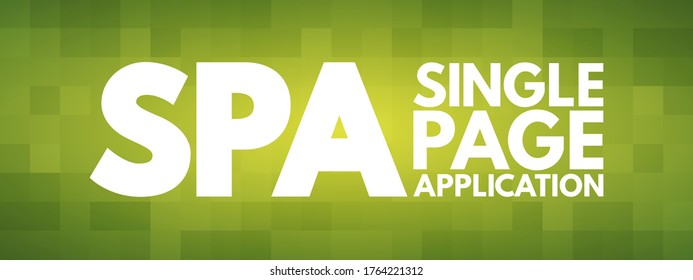 SPA - Single Page Application acronym, technology concept background