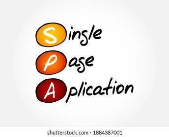 SPA - Single Page Application acronym, technology concept background