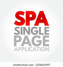SPA - Single Page Application acronym, technology concept background