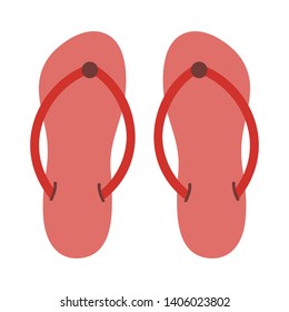 Spa Slippers Icon. Flat Color Design. Vector Illustration.