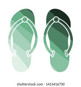 Spa Slippers Icon. Flaches Farbleiterdesign. Vektorgrafik.