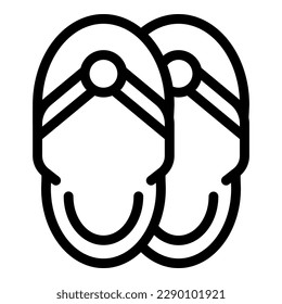 Spa slippers icon outline vector. Fabric cloth. Napkin textile
