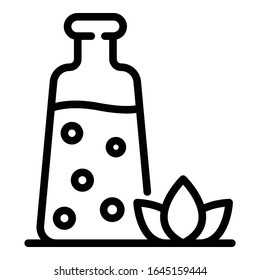 Spa soap bottle icon. Outline spa soap bottle vector icon for web design isolated on white background
