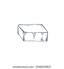 Spa soap handmade hand drawn Isolated vector illustration. Sketch template for card design, packaging, cosmetics, medicine, treating, aromatherapy, package design healthcare decor. Engraving style