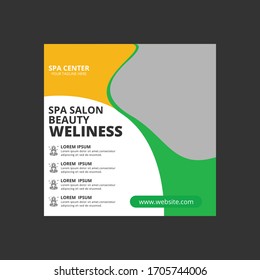 Diseño de plantillas de postales de medios sociales en Spa - vector