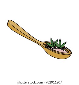 Spa spoon with sea salt