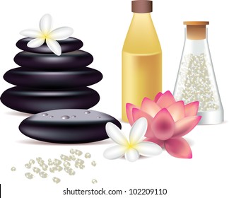 spa still life isolated on white photo-realistic vector illustration
