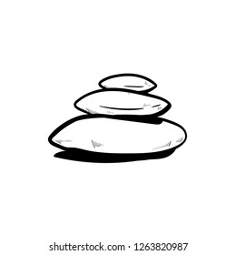 spa stone doodle icon vector 