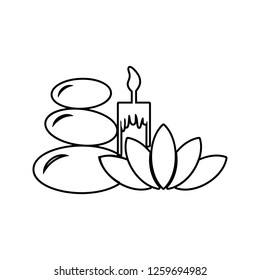 Spa stones and a candle icon. Element of SPA for mobile concept and web apps icon. Thin line icon for website design and development, app development