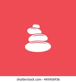 Spa Stones Flat Icon On Red Background