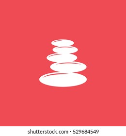 Spa Stones Flat Icon On Red Background