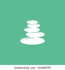 Spa Stones Flat Icon On Green Background