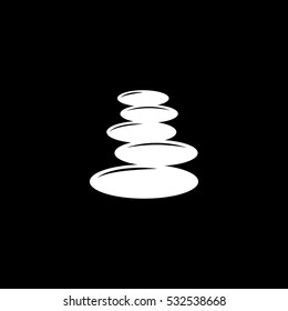Spa Stones Flat Icon On Black Background
