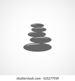 Spa Stones Flat Icon In White Background