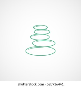 Spa Stones Green Line Icon On White Background