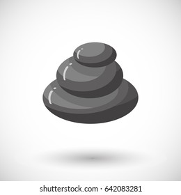 Spa stones icon, Flat design of medicine and orient massage with round shadow, vector illustration