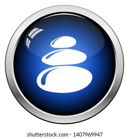 Icono De Las Piedras Del Spa. Diseño de botón brillante. Ilustración vectorial.