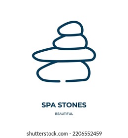 Spa stones icon. Linear vector illustration from beautiful collection. Outline spa stones icon vector. Thin line symbol for use on web and mobile apps, logo, print media.