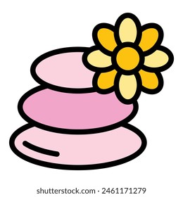 Spa stones icon outline vector. Roller care. Skin beauty color flat
