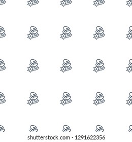 spa stones icon pattern seamless white background. Editable outline spa stones icon. spa stones icon pattern for web and mobile.