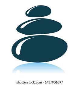 Spa Stones Icon. Shadow Reflection Design. Vector Illustration.
