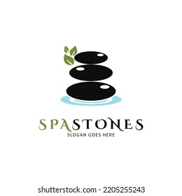 Diseño de la ilustración de la plantilla del logotipo del vector de iconos de las piedras de spa