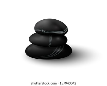 Spa stones on a white background