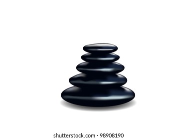 Spa stones on white background