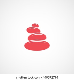 Spa Stones Red Flat Icon On White Background