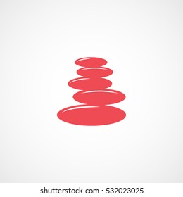 Spa Stones Red Flat Icon On White Background