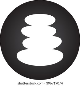 Spa stones  simple icon on round background