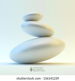 Spa Stones. Vector 3d Illustration.