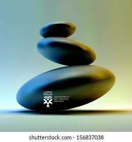 Spa stones. Vector 3d illustration. 