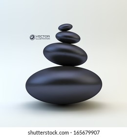 piedras de spa. Ilustración vectorial 3d. 