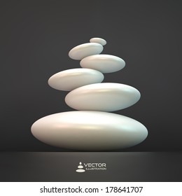 Spa stones. Vector 3d illustration. 